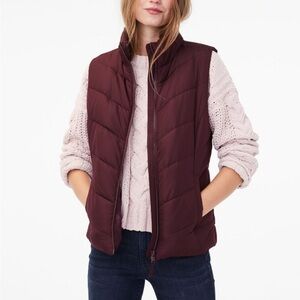 Aeropostale Chevron Puffer Vest, Burgundy, sz M